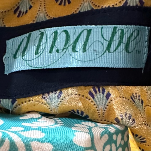 Aina Be Yellow and Blue Patterned Blouse. Retro. - Picture 8 of 10